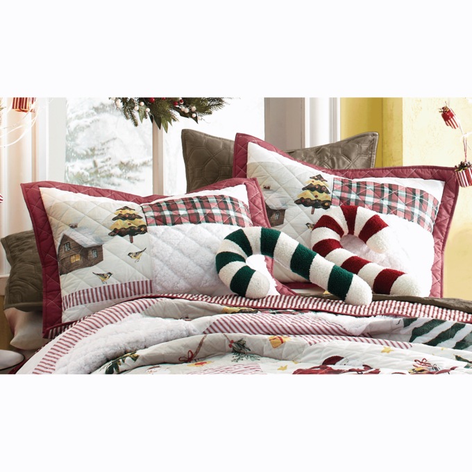 Set of 2 Candy Cane Accent Pillows, , large