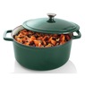 7-Qt. Enameled Cast Iron Casserole with Lid, Evergreen, large