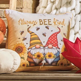 Sunflower Gnome Decorative Accent Pillow, , large