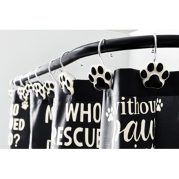 Set of 12 Dog Paw Shower Curtain Hooks, , large