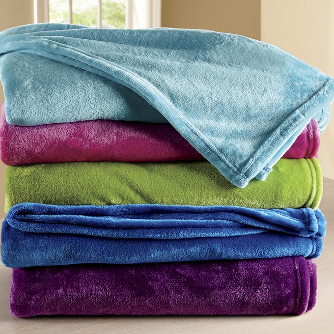 Bright Microplush Blanket Solid, TieDye or Zebra & Zebra Flocked