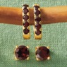 Gemstone 2-Pair Hoop & Post Set, , large