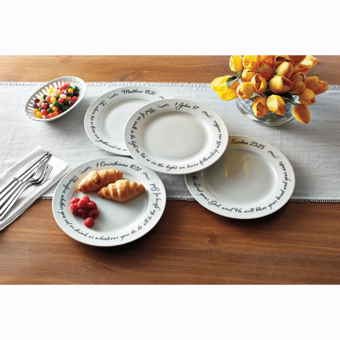 Set of 4 Religious Plates, , large
