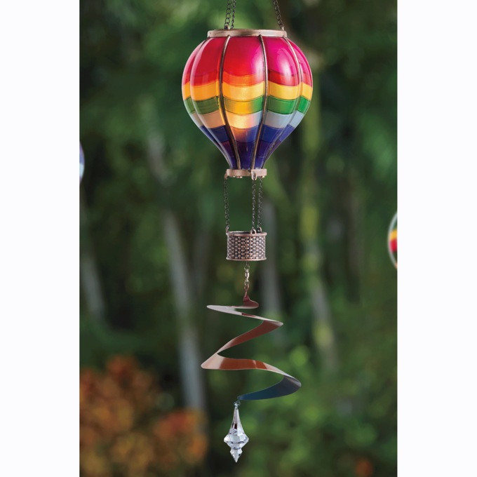 Solar Hot Air Balloon Hanging Lantern with Spinner, , large