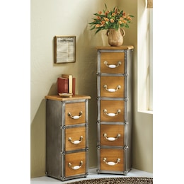 Rustic Industrial 3- and 5-Drawer Storage Cabinet, , large