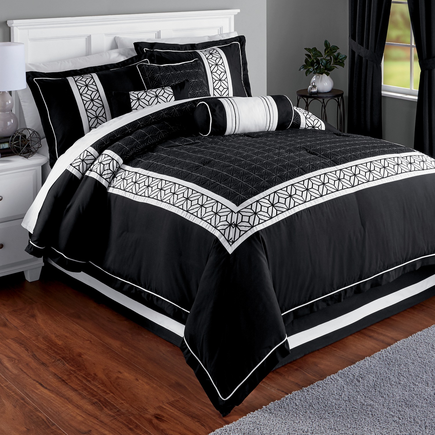 Luxe Embroidered 7Piece Bed Set Montgomery Ward