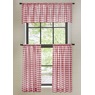 Cotton 3-Piece Gingham Kitchen Curtain Set with Valance and Tier Pair, , large