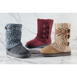 MUK LUKS Cheryl Sweater Boot with Faux-Fur Lining, , large