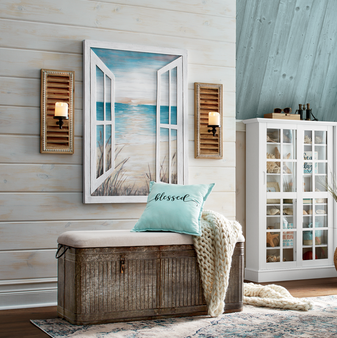 Coastal Art and 2 Sconces - Buy Both and Save, , large