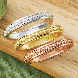 Tricolor 3-Piece Stack Ring Set, , large