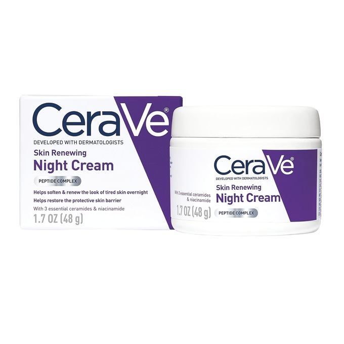 Cerave Skin-Renewing Night Cream with Hyaluronic Acid, White, large