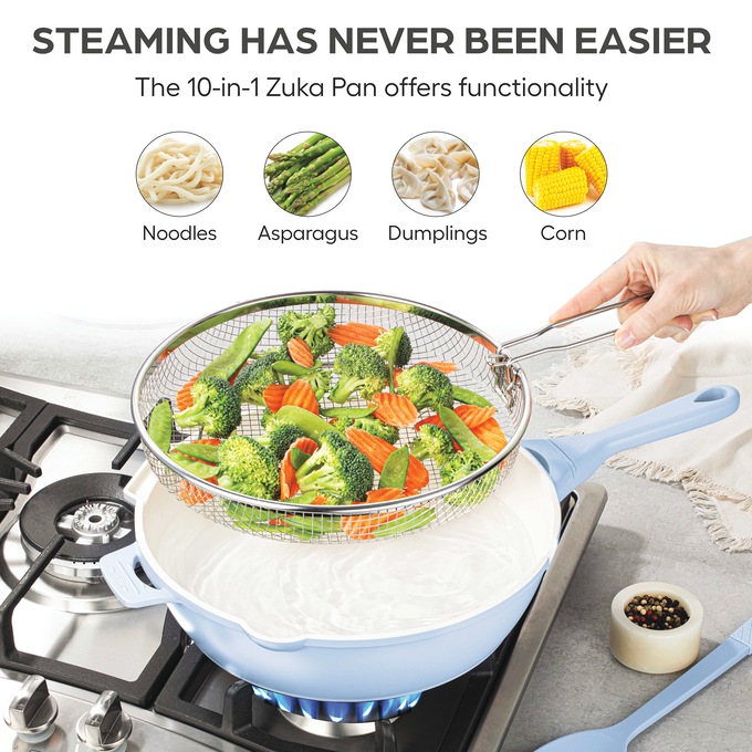 Granitestone 10" Zuka Pan, Blue, large