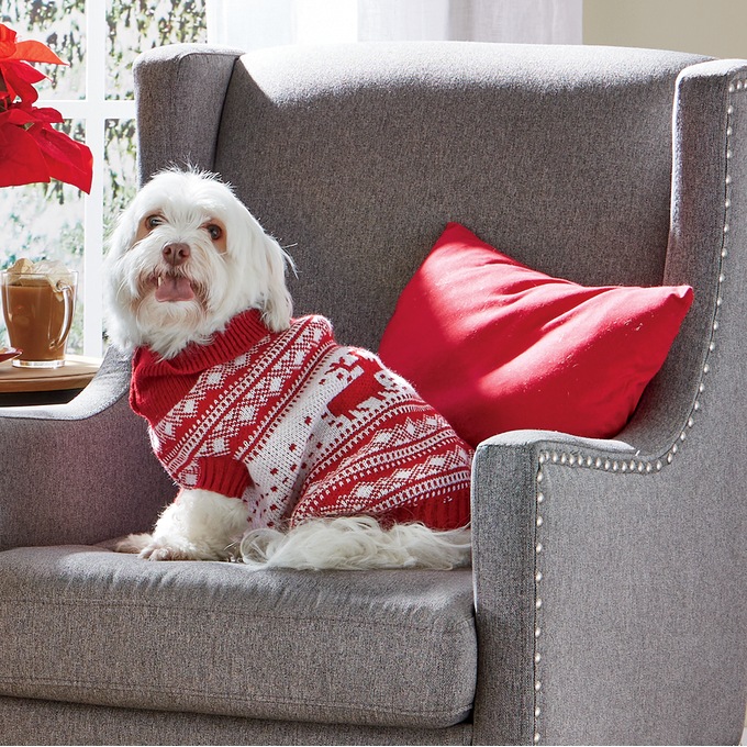 Fair Isle Knit Pet Sweater, , large