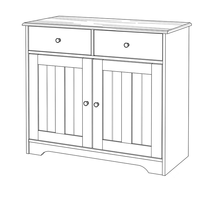 Katie Sideboard Cabinet with Drawers, Black Walnut, large