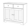 Katie Sideboard Cabinet with Drawers, Black Walnut, large