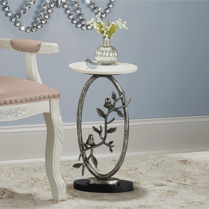 Marble Bird Accent Table, , large