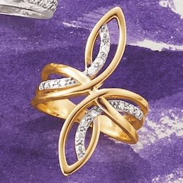 Diamond Twist Ring, , large