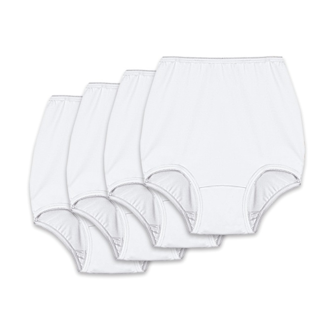 4-Pack Stretch Briefs, White, large