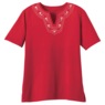 Embroidered Capri Set, Cherry, large