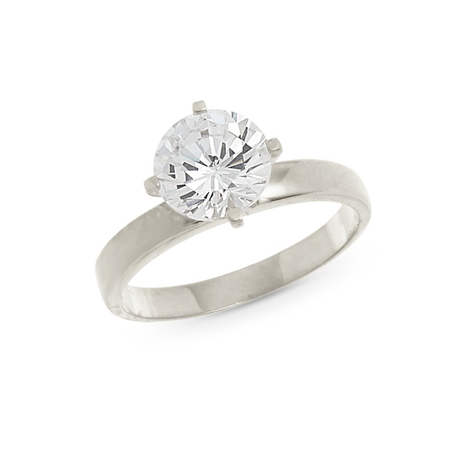 10K Gold Cubic Zirconia Ring, , large