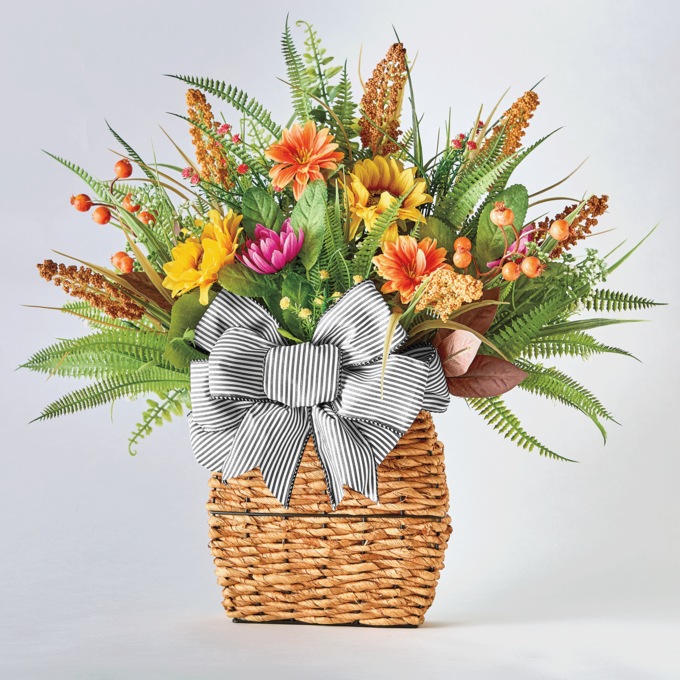 Harvest Hanging Basket with Sign | Rustic Home D&eacute;cor, Multi, large