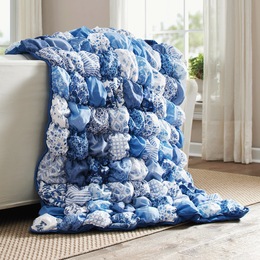 Chinoiserie Puff Throw, , large