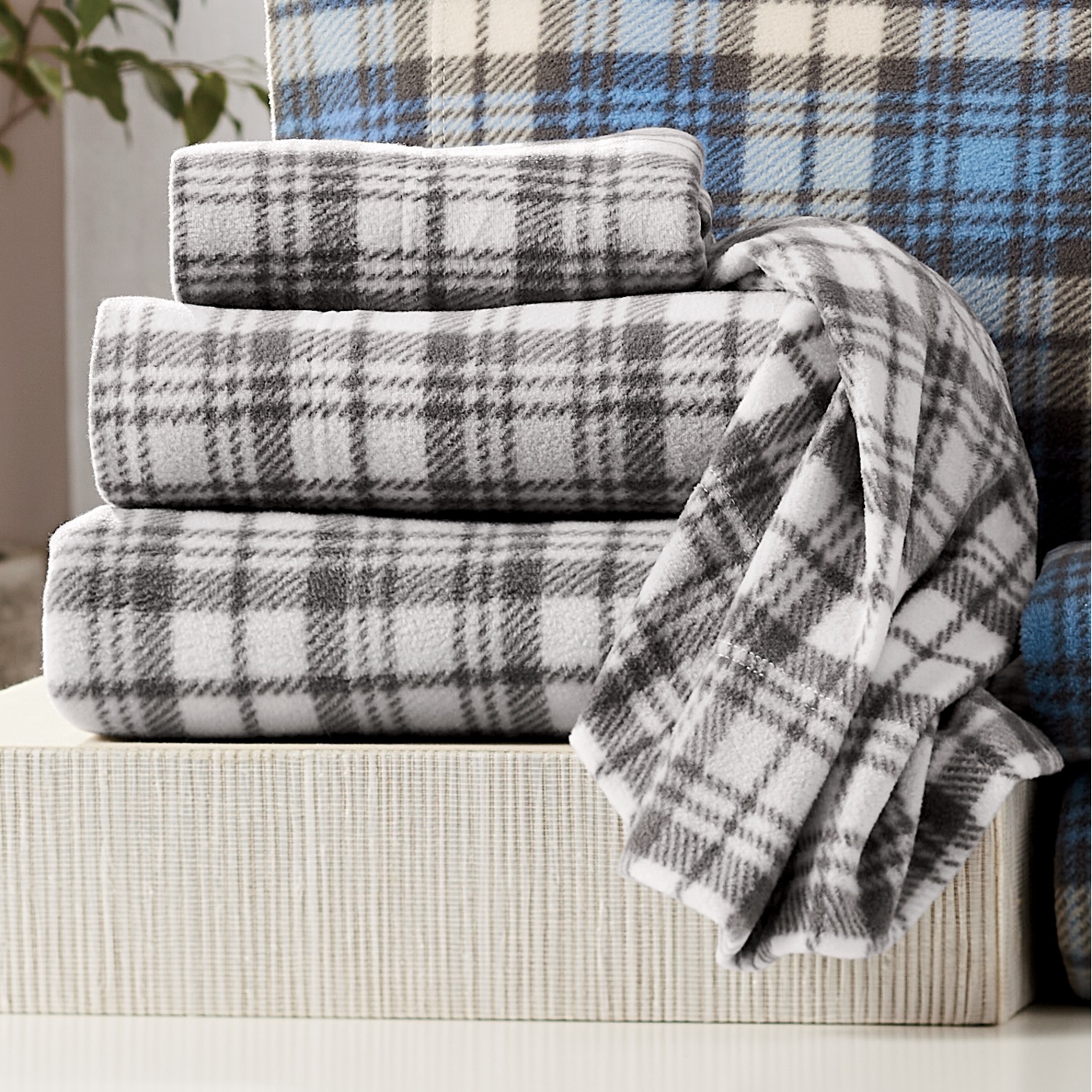 Plaid Microfleece Sheet Set Montgomery Ward