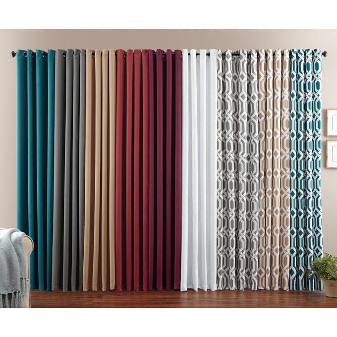 Color Connection Solid Thermal Grommet Valance, , large