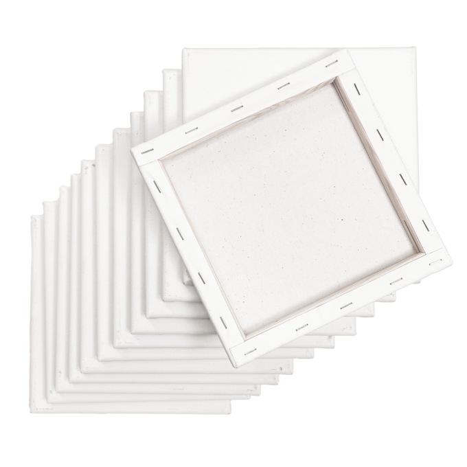 Hello Artist! 12-Piece 8" x 8" Canvas Creativity Pack, , large