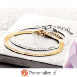 Message Herringbone Chain Bracelet , , large