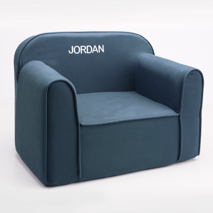 Kid's Lightweight Foam Chair with Washable Cover and Carry Handle, Indigo Blue, large