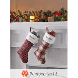 Tartan Plaid Christmas Stocking, , large