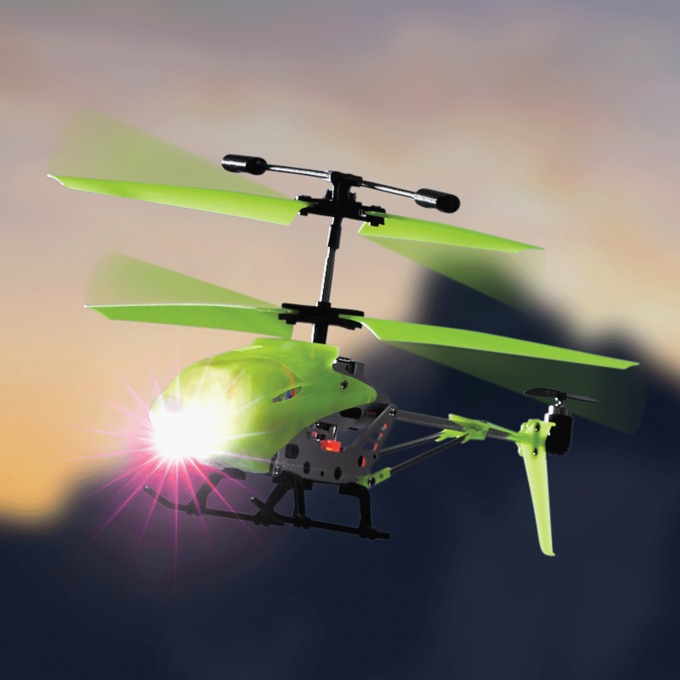 Infrared Glow-in-the-Dark Helicopter with Gyro, , large