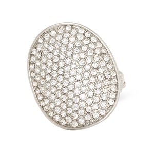 Crystal Pavé Oval Stretch Ring, , large