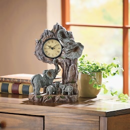 Figural Elephant Table Clock, , large