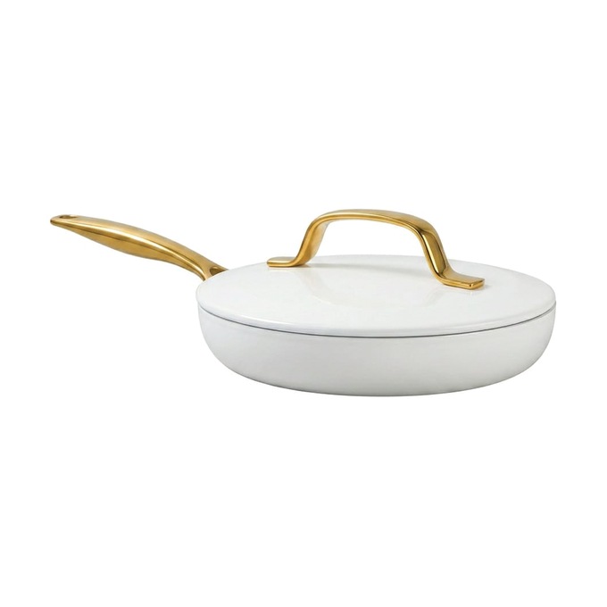 Gotham Steel 11-Piece Modern Kitchen Cookware Set, Cream, large