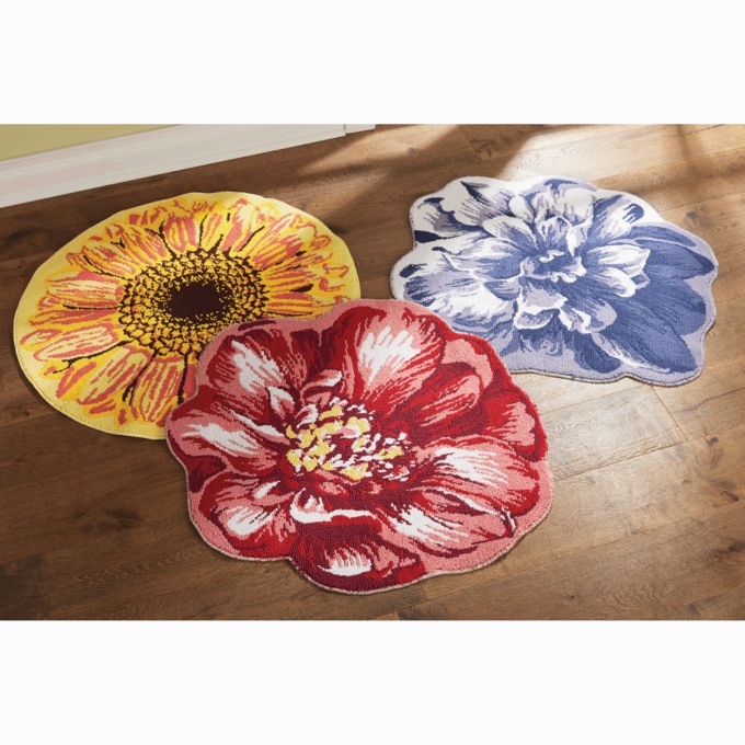 Indoor/Outdoor Figural Floral Mat - 36" x 36", , large