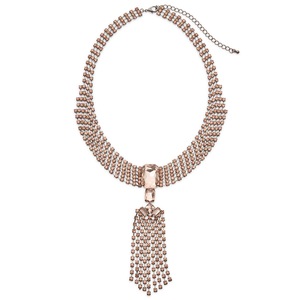 Blush Crystal Fringe Necklace, , large