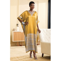 Chi Women's Long Caftan with Regal Border Print, , large