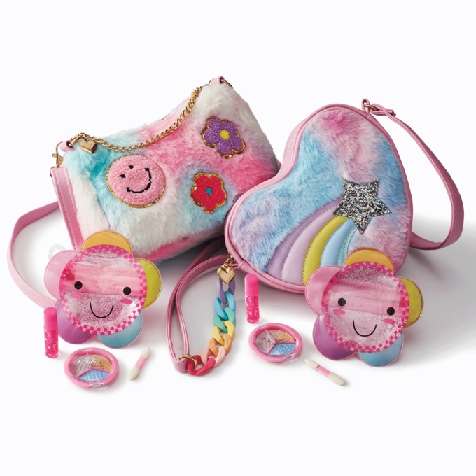 Kids’ Fuzzy Crossbody Purse with Makeup, , large