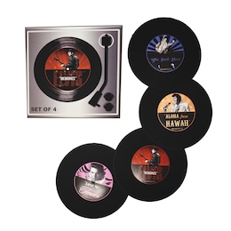 Set of 4 Elvis Coasters, , large