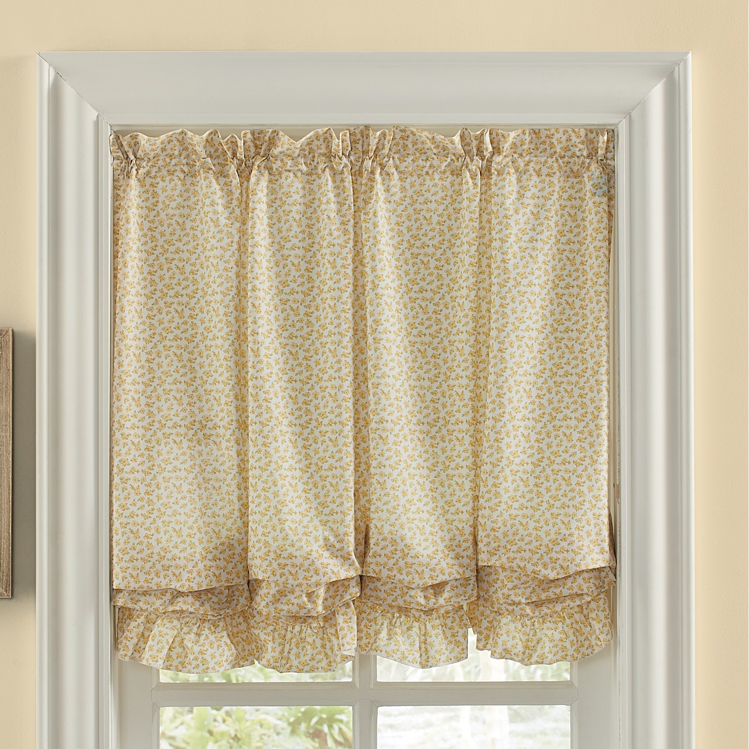 Melody Jane Dollhouse Miniature Curtains - 1:12 Scale Country Balloon Style, White Window Accessory