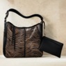 2-Piece Leopard-Print Faux-Leather Handbag & Pouch Set for Women, , large