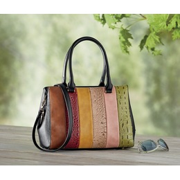 Stripe Patch Handbag, , large