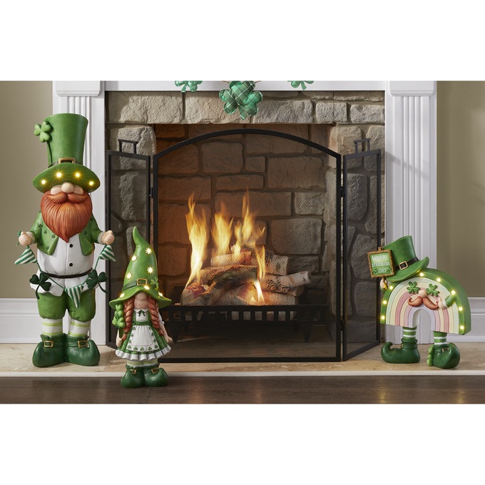 Set of 3 Large Lit Lucky Gnomes, , large