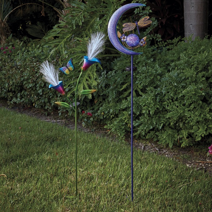 Dragonfly Moon Solar Stake, , large