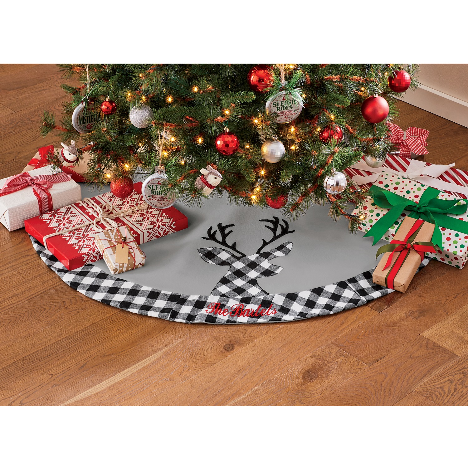 Personalized Buffalo Plaid Tree Skirt Montgomery Ward