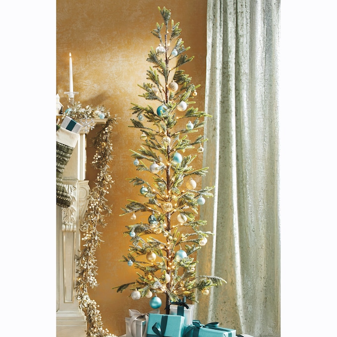 6.5 Foot Pre-Lit Glitter Tree, , large