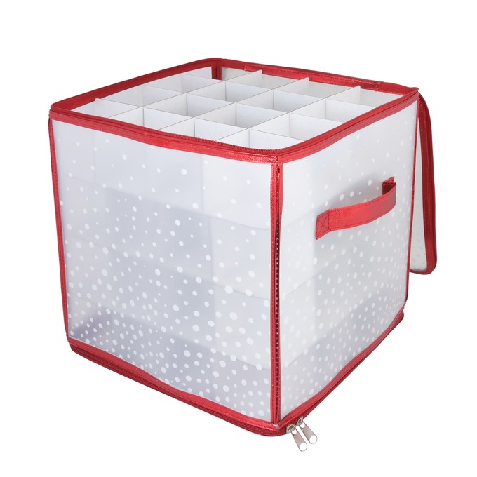 Simplify 27-Count Ornament Storage Organizer, Red, large