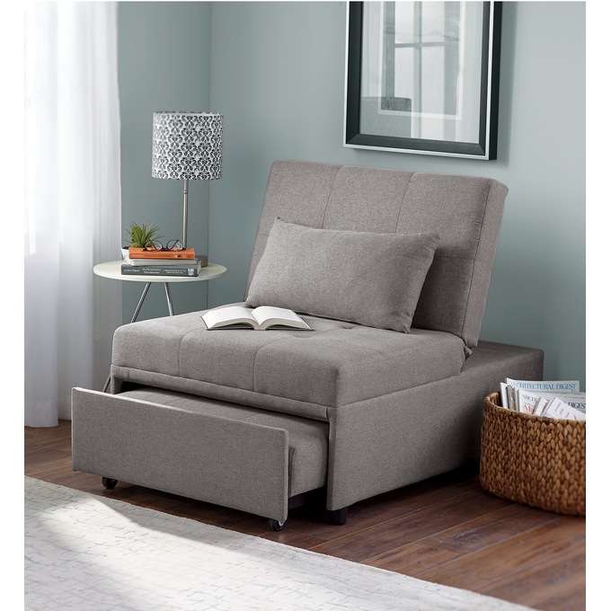 Cali Convertible Chair, Gray, large